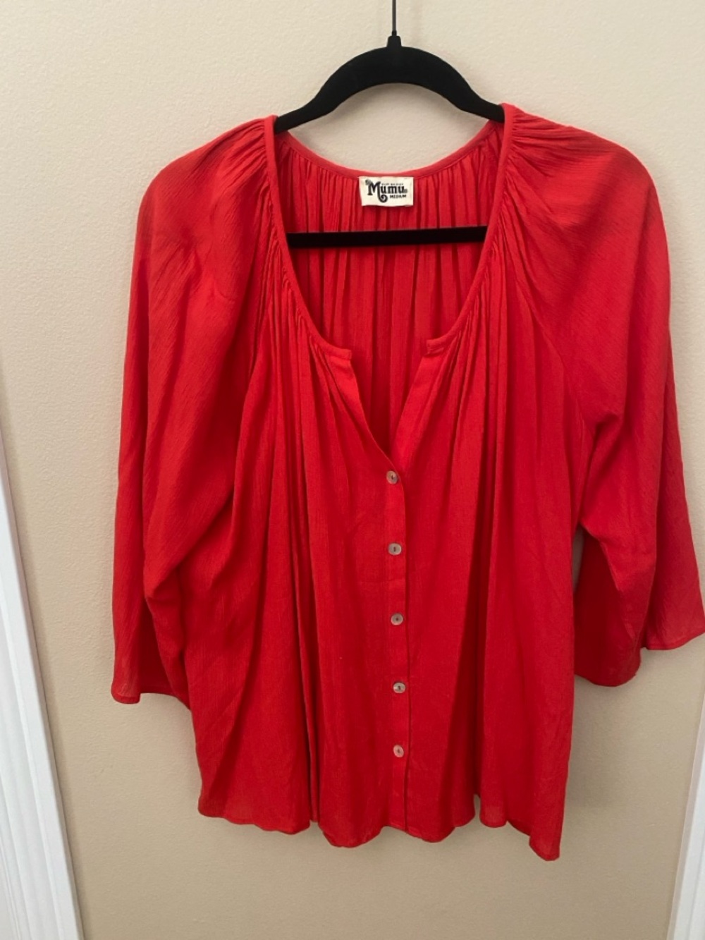 🇺🇸 Show Me Your Mumu Red Flowy Top